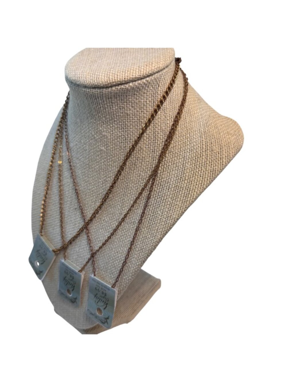 Solid Brass  18-Inch Necklace Jewlery Lot of 3 Vintaj Vogue Brass Co USA NWT New - Picture 8 of 12